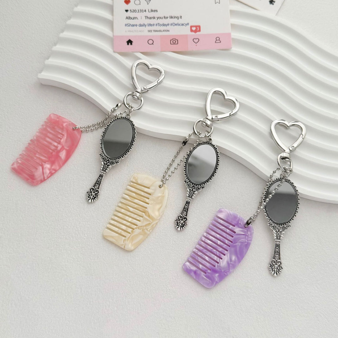 Charming Compact Mirror and Comb Keychain Stornfield