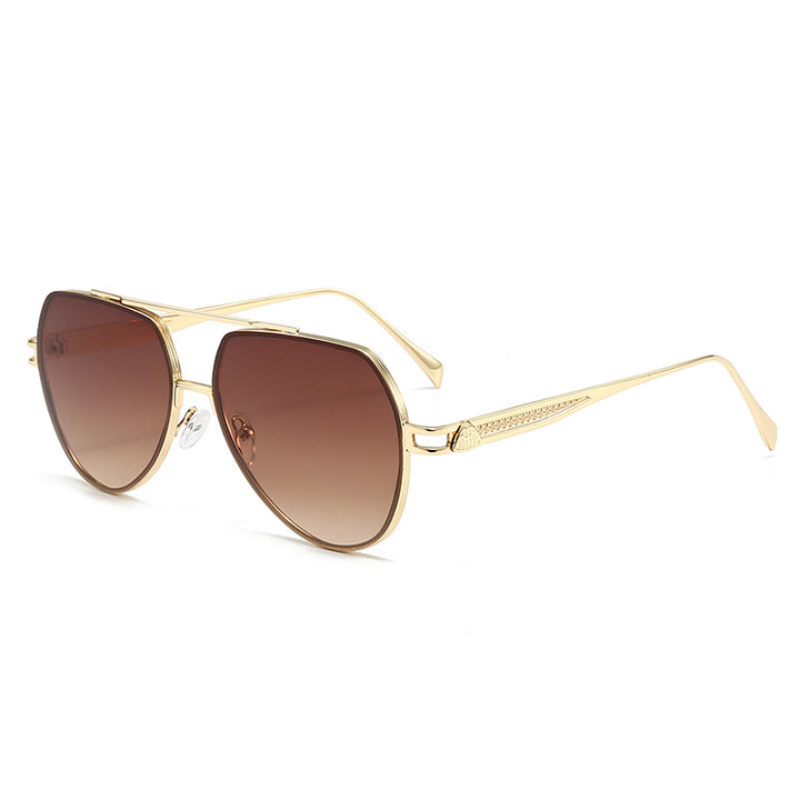 Women's designer sunglasses in a stylish, curved metal frame Stornfield