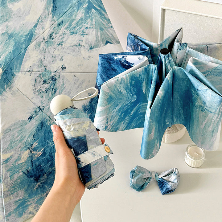 Ladies elegant folding umbrella with unique marble pattern Stornfield