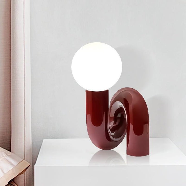 Artistic Table Lamp with Unique Swirl Design
