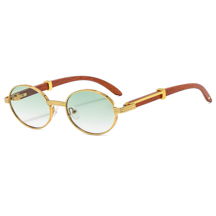 Vintage-Inspired Circular Sunglasses with Luxurious Golden Accents Stornfield