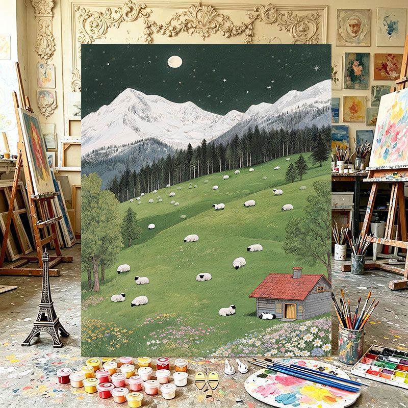 Scenic Mountain Landscape Canvas Art Print Stornfield