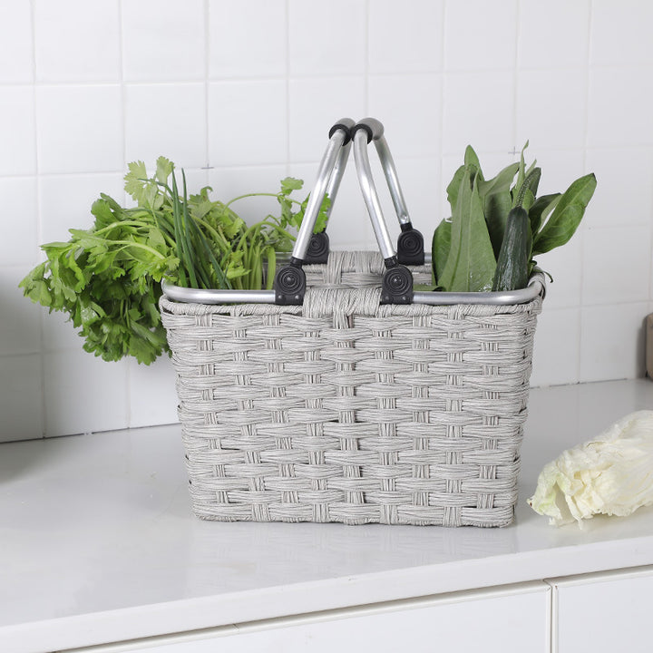 Women's Portable Shopping Basket with Aluminum Handle Stornfield