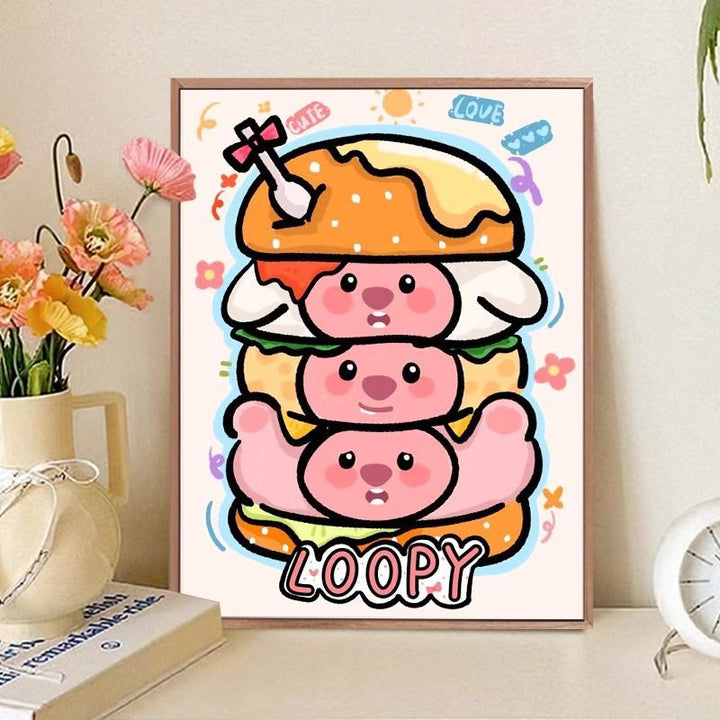 Playful Cat-Themed Food Art Print Stornfield