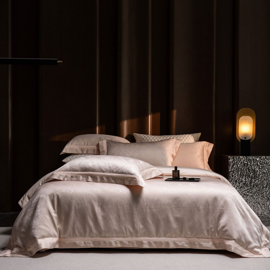 Hotel-Weight Stonewashed Textured Duvet Cover Bedding Ensemble with Oxford Pillowcases