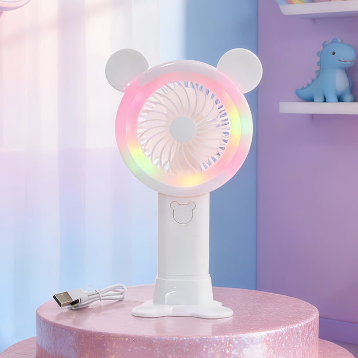 Women's Portable Hand Fan in Cheerful Bear Design Stornfield