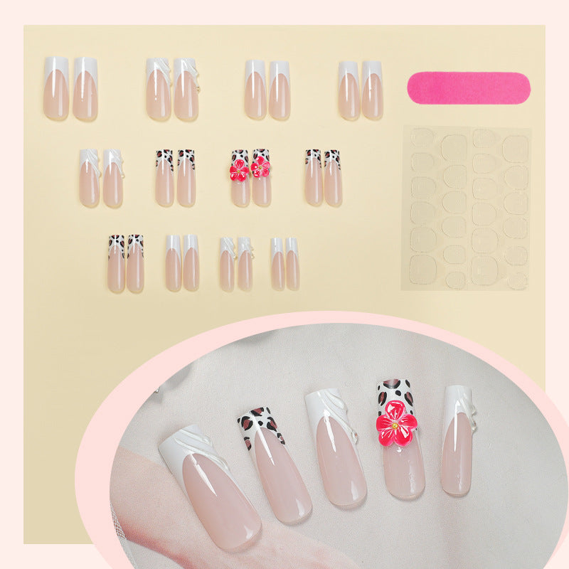 Artistic Press-On Nail Set with Floral and Abstract Designs Stornfield