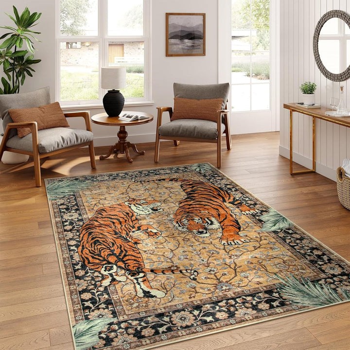Artistic Zebra Print Area Rug for Modern Interiors
