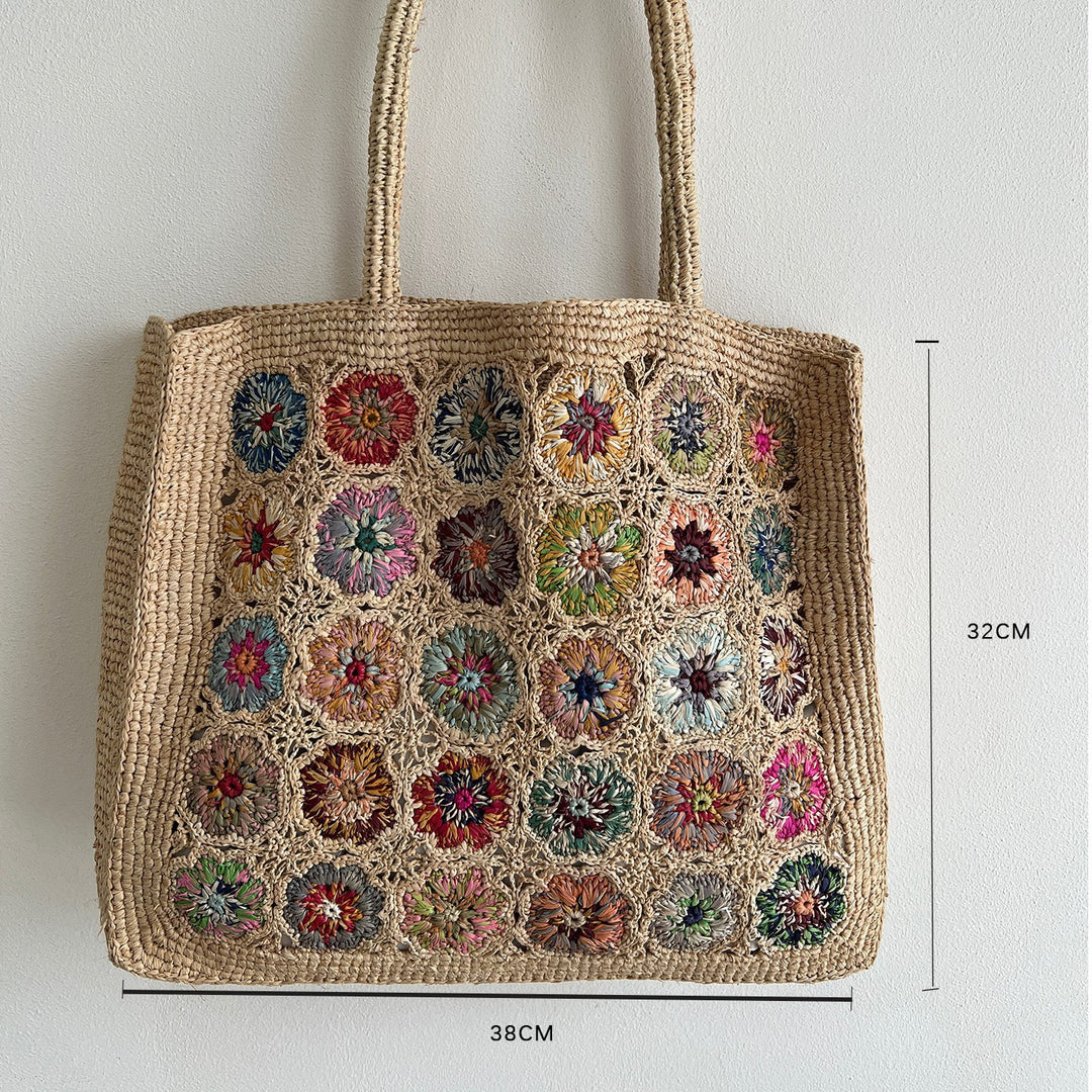 Braided shoulder bag with floral motif Stornfield