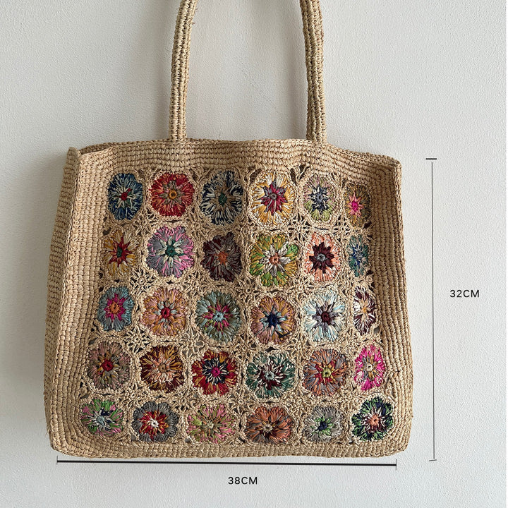 Braided shoulder bag with floral motif Stornfield