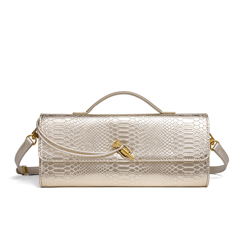 Embossed Snake Print Evening Clutch Stornfield