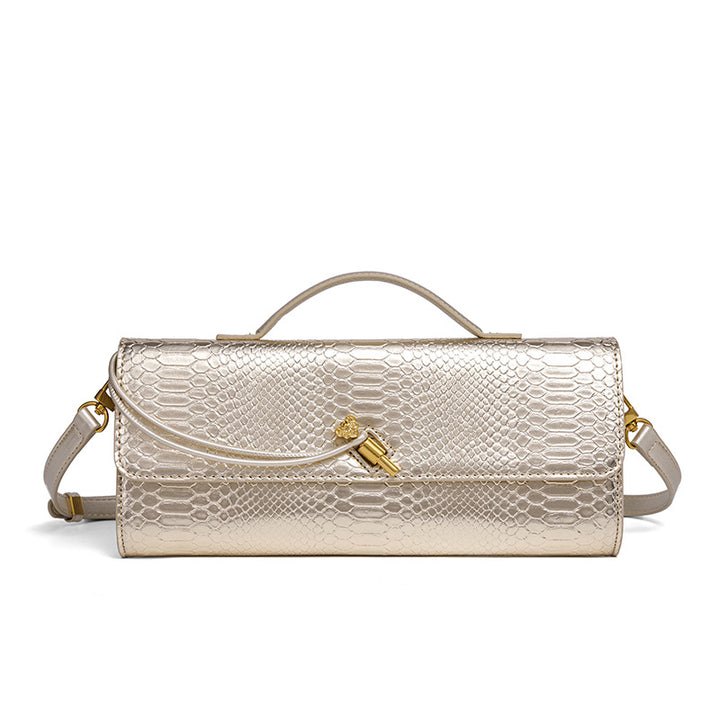 Embossed Snake Print Evening Clutch Stornfield