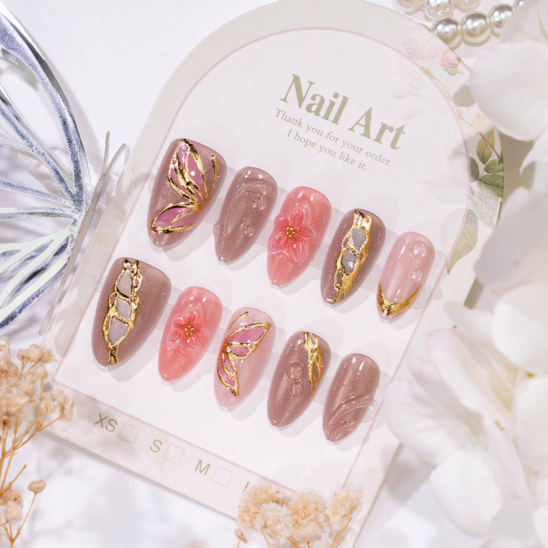 Elegant Floral Embellished Press-On Nail Collection