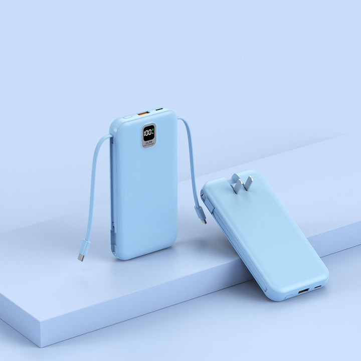Portable power bank with integrated charging cable and LED display Stornfield