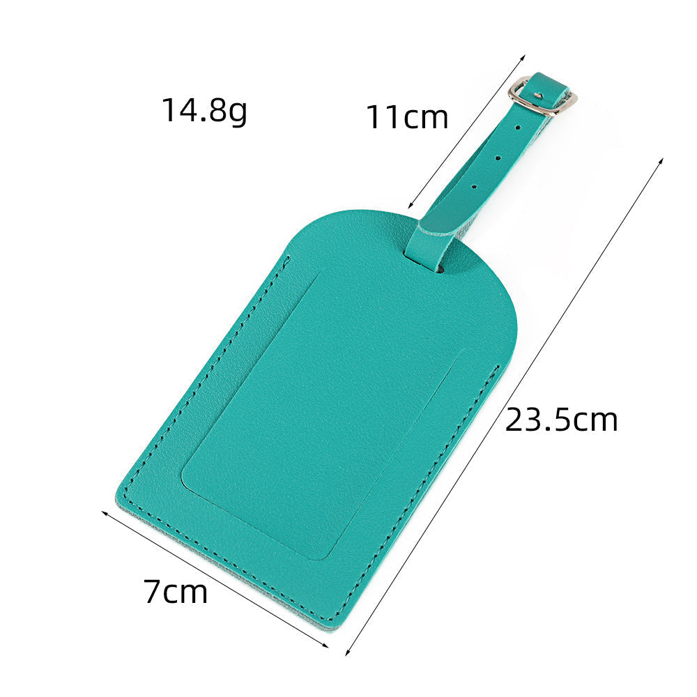premium vegan leather luggage tag with adjustable buckle and clear ID window Stornfield