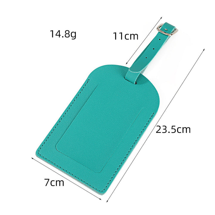premium vegan leather luggage tag with adjustable buckle and clear ID window Stornfield