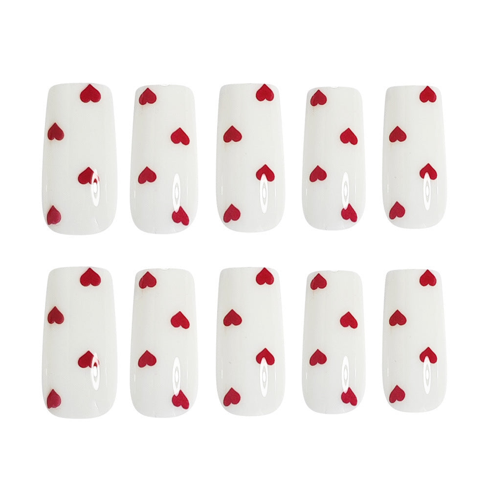 Artistic Heart-Themed Press-On Nail Set Stornfield