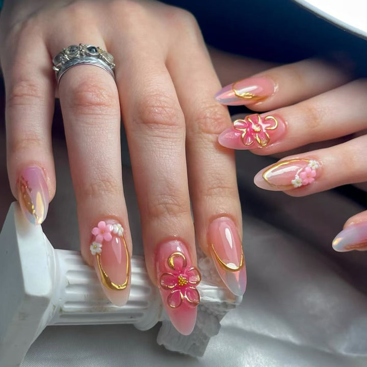 Decorative Floral Press-On Nail Art Set Stornfield