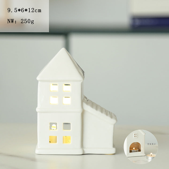 Ceramic House-Shaped Candle Holder Stornfeild