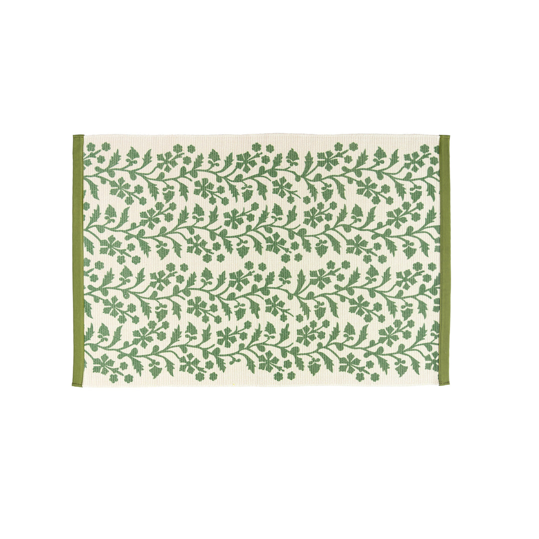 Decorative jacquard table runner with floral weaving texture and reinforced edge