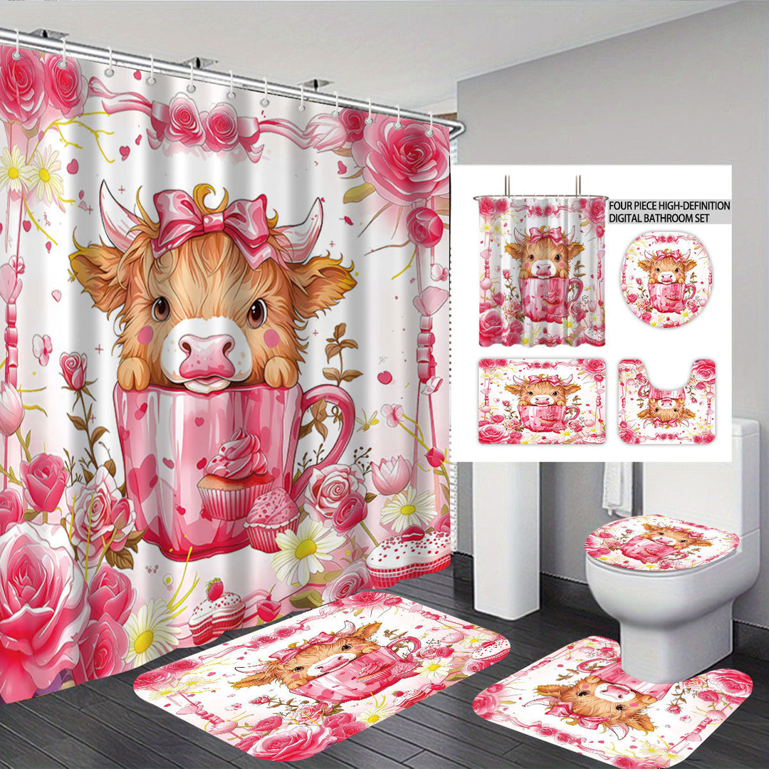 Artistic Highland Cow Bathroom Set Stornfield