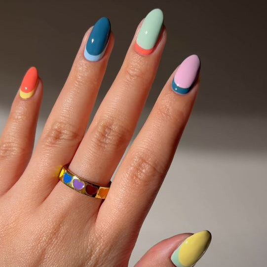 Colorful Press-On Nail Art Enhancements Stornfield