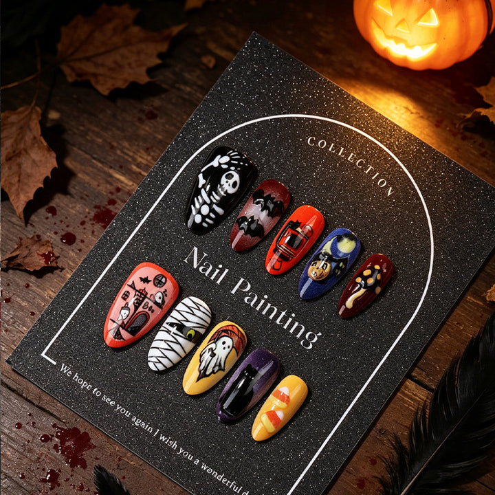 Halloween-Themed Press-On Nail Art Set Stornfield
