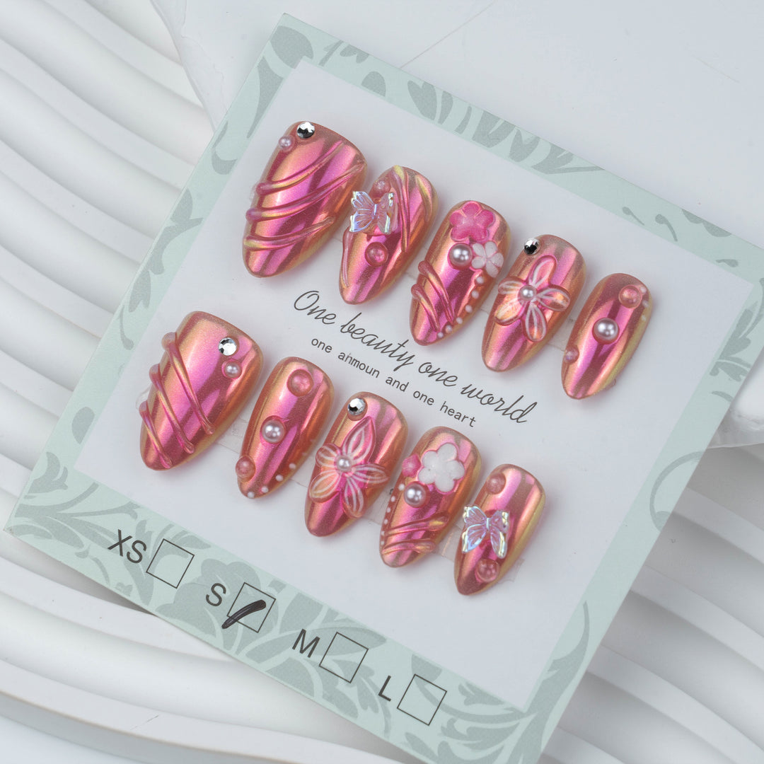 Floral-Embellished Press-On Nail Art Set Stornfield 1790636707