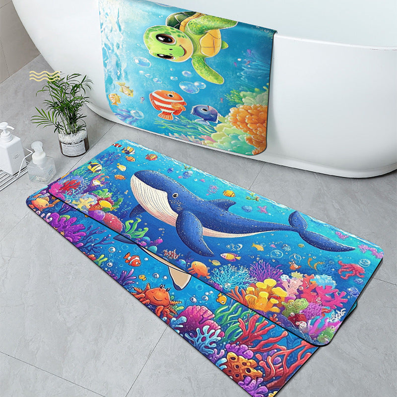 Ocean-Themed Bath Mat