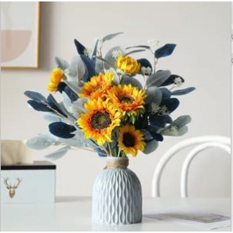 Elegant Sunflower and Eucalyptus Floral Arrangement