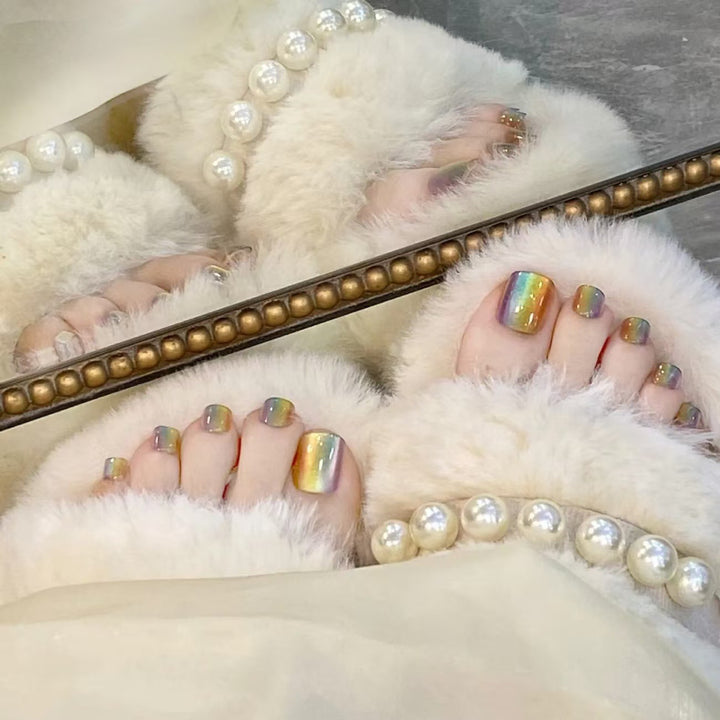 Glossy Metallic Press-On Toenail Set Stornfield