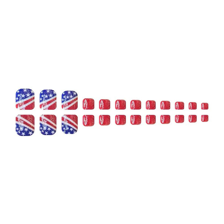 Nail art set with creative glitter design and American motif Stornfield
