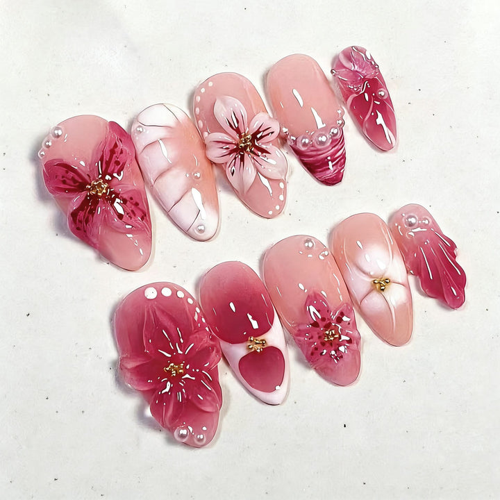Artistic Floral Press-On Nail Collection Stornfield