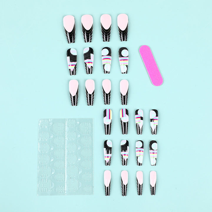 Creative artificial nails with modern graphic designs Stornfield