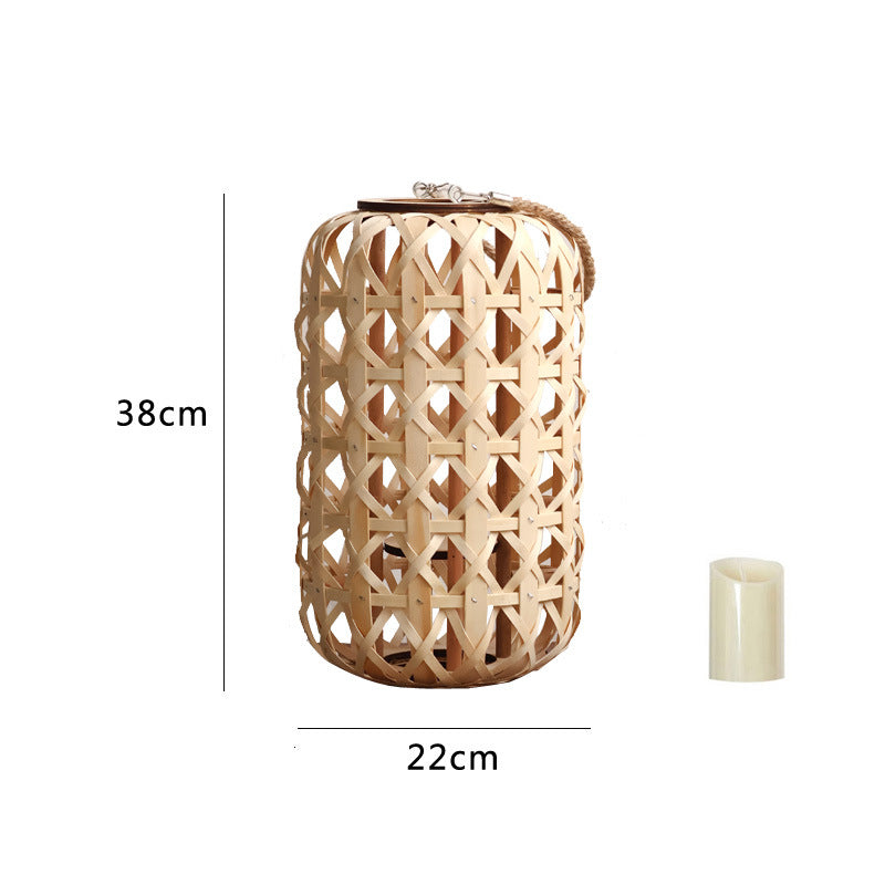Elegant lantern made of handwoven natural material Stornfield