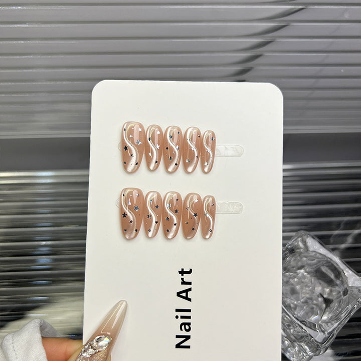 Decorative Star-Accented Press-On Nail Art