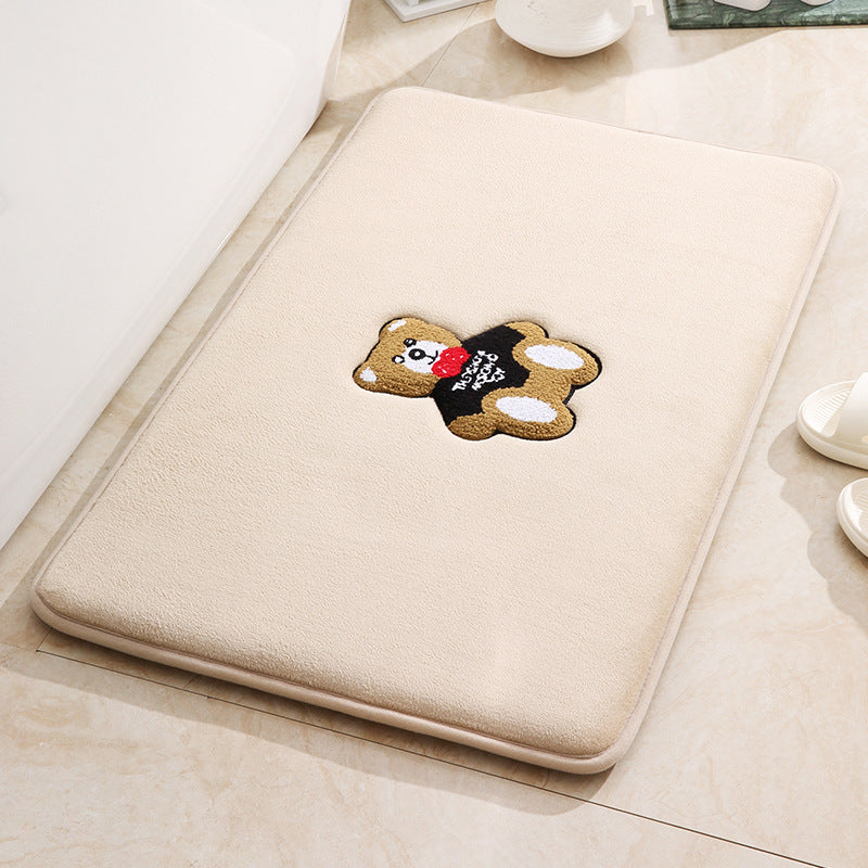 Cute Teddy Bear Plush Bath Mat Stornfield