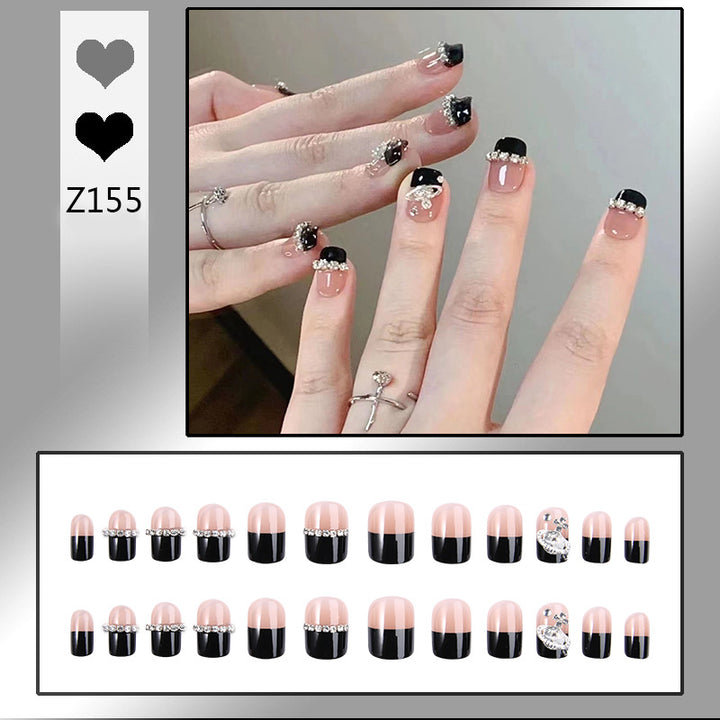 Glamorous artificial nail set with sparkling crystal embellishments Stornfield