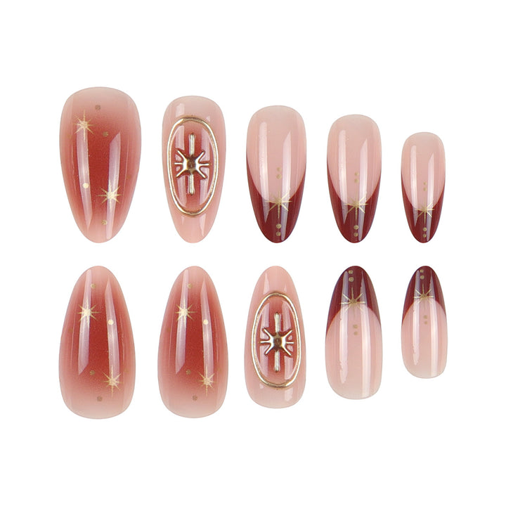 Glamorous Stiletto Press-On Nails with Artistic Designs Stornfield