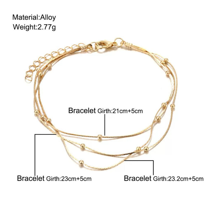 Multi-Strand Silver Beaded Bracelet Stornfield