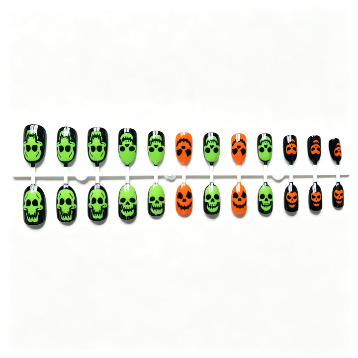 Halloween Skull-Themed Nail Art Set