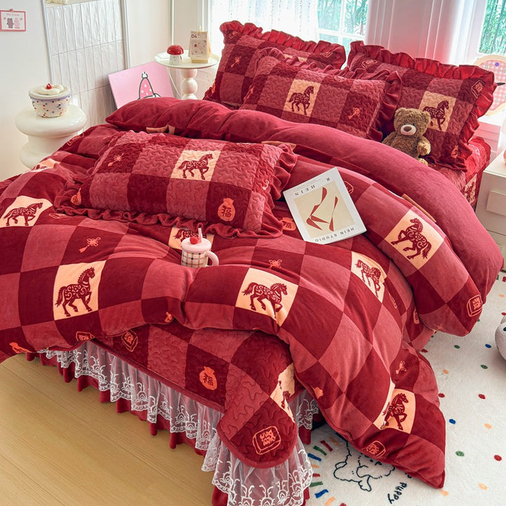 Cozy Heart-Printed Bedding Set