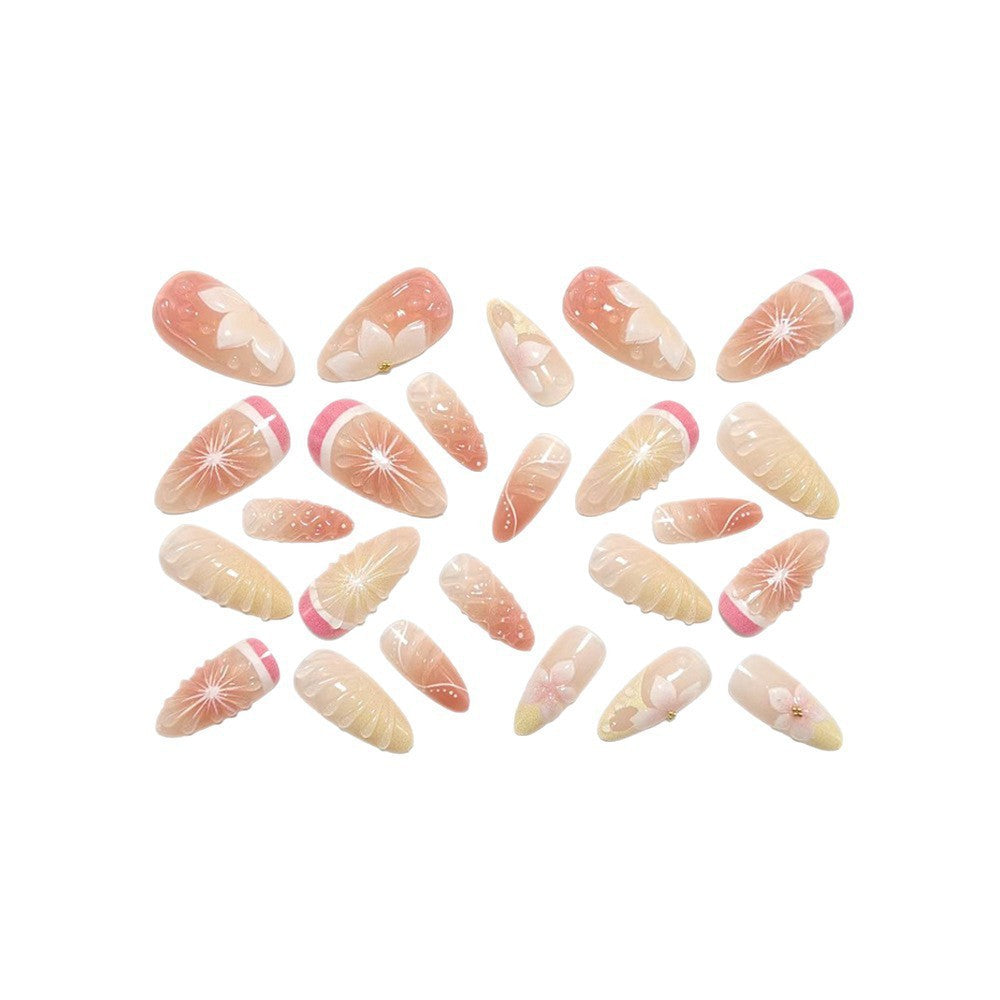 Artful Nail Tips Set with Leaf Accents Stornfield
