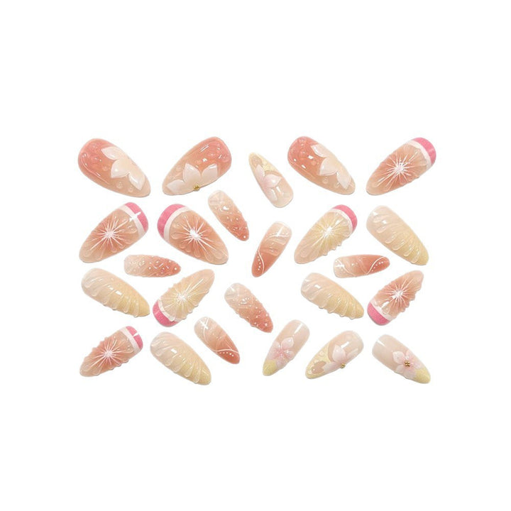 Artful Nail Tips Set with Leaf Accents Stornfield