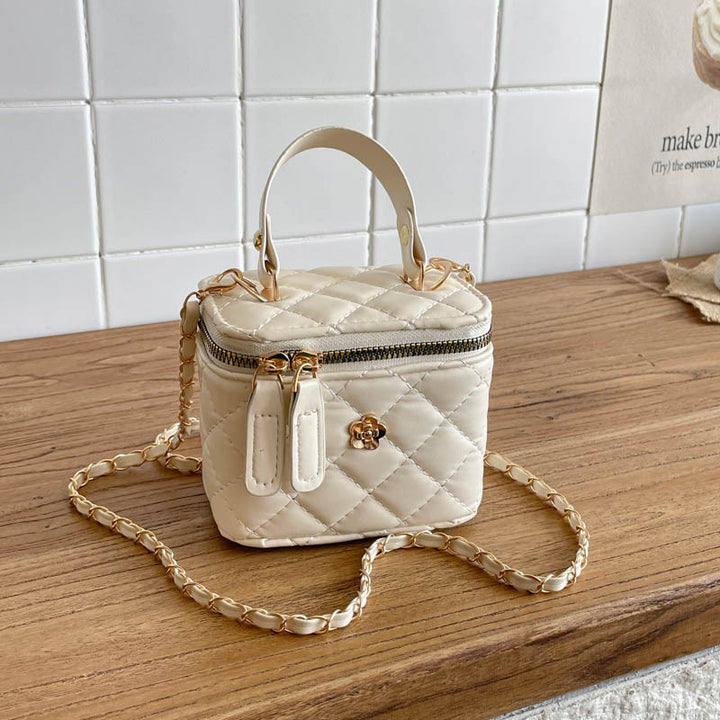 Quilted Faux Leather Mini Crossbody Bag