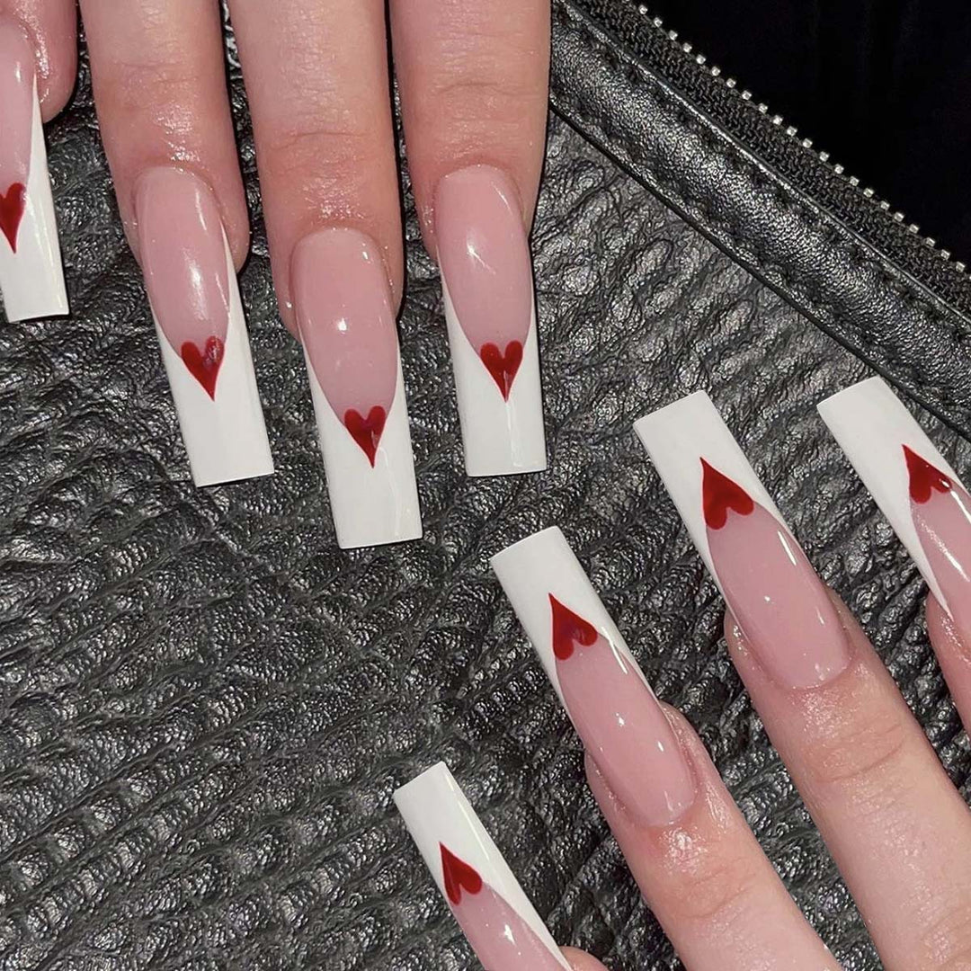 Artful nail extensions with heart design Stornfield
