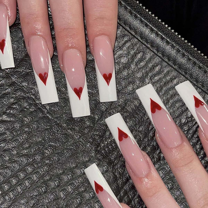 Artful nail extensions with heart design Stornfield