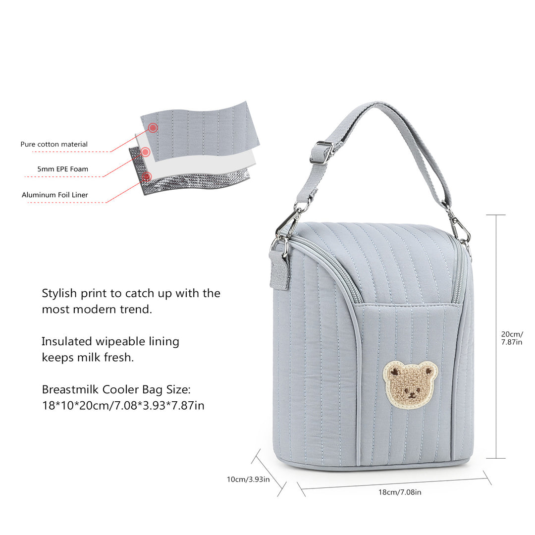 Fashionable Shoulder Bag with Quilted Design and Cute Bear Motif Stornfield