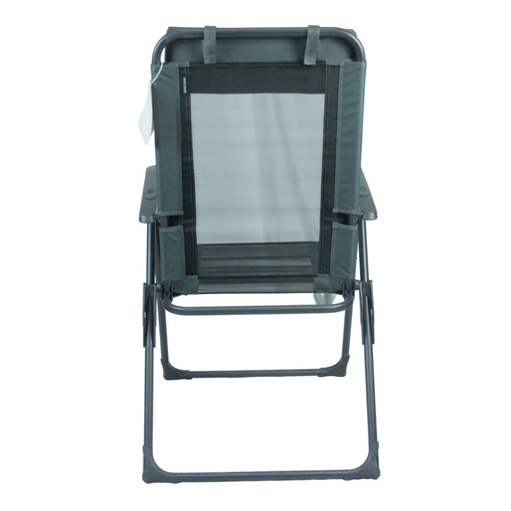 Recliner with ergonomic headrest and folding mechanism Stornfield