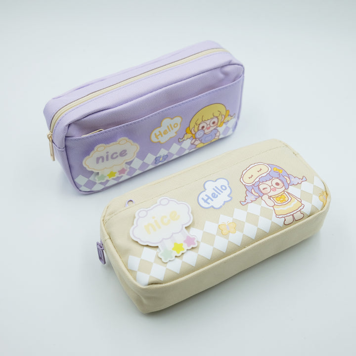 Cute Character Zippered Pencil Case